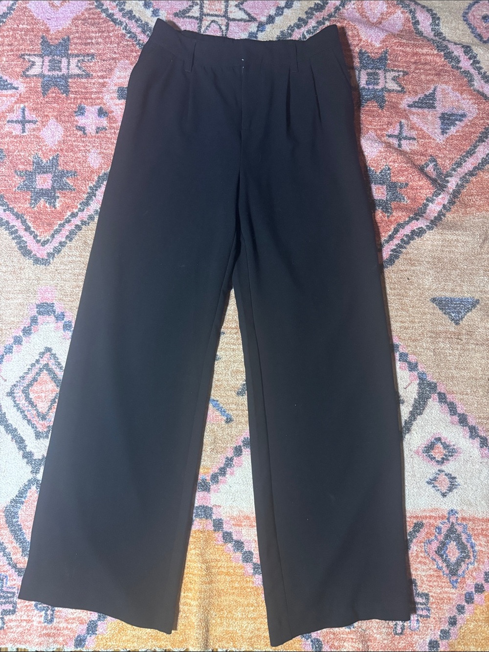 SO Wide-Leg Trousers Size Medium Black